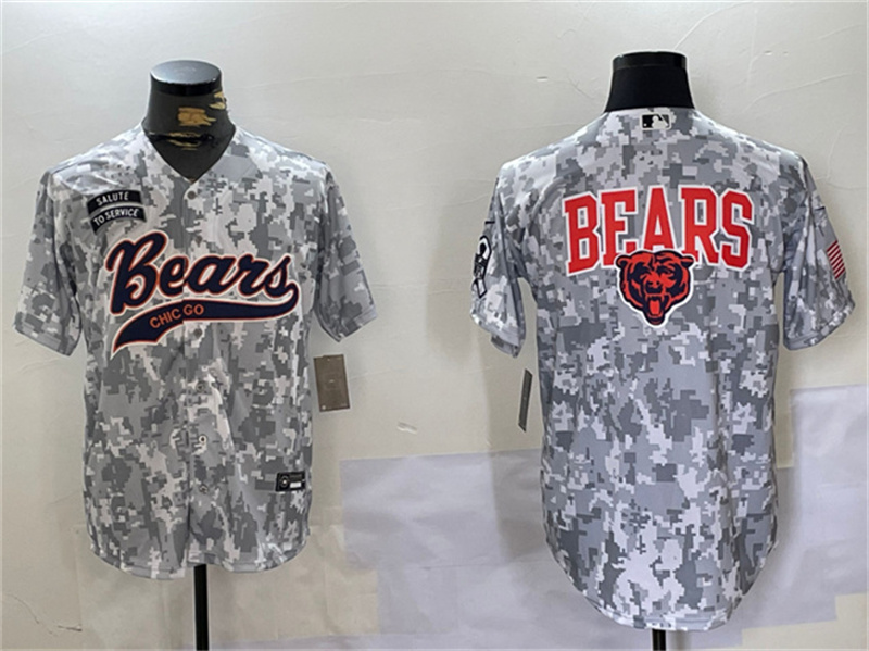 Men's Chicago Bears Team Big Logo 2024 Arctic Camo Salute to Service Stitched Baseball Jersey Men's Chicago Bears Team Big Logo 2024 Arctic Camo Salute to Service Stitched Baseball Jersey